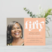 写真エレガント50番目の誕生日招待状 招待状 (スタンド正面)