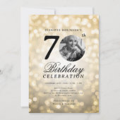 写真エレガント70th Birthday Party金ゴールド《写真》ぼけ味 招待状 (正面)