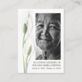 写真エレガント、ゆり花、祈りの言葉カード 名刺 (正面)