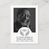 写真エレガント、エンジェルウィングス、祈りの言葉カード 名刺 (正面)