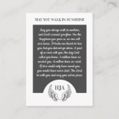 写真エレガント、エンジェルウィングス、祈りの言葉カード 名刺 (裏面)