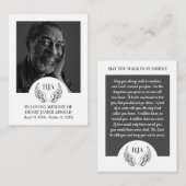 写真エレガント、エンジェルウィングス、祈りの言葉カード 名刺 (正面/裏面)