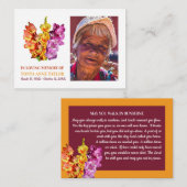 写真エレガント、グラジオラス花、祈りの言葉カード 名刺 (正面/裏面)