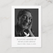 写真エレガント、ホーリー・ドーブ、祈りの言葉・カード 名刺 (正面)