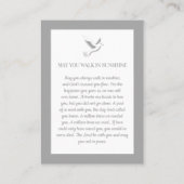 写真エレガント、ホーリー・ドーブ、祈りの言葉・カード 名刺 (裏面)