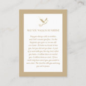 写真エレガント、ホーリー・ドーブ、祈りの言葉・カード 名刺 (裏面)