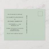 写真エレガントArch Sage日付の保存 案内ポストカード (裏面)