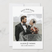 写真エレガントQRコードの日付を保存結婚する 招待状 (正面)