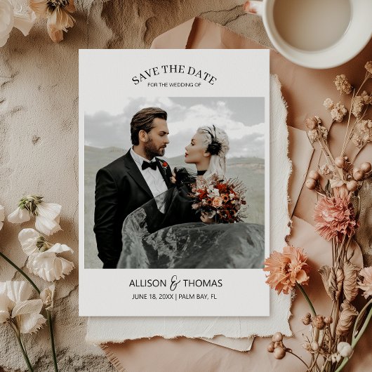 写真エレガントQRコードの日付を保存結婚する 招待状