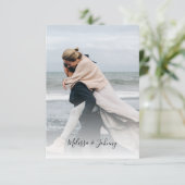 写真エレガントQRコードスクリプ結婚ト 出欠カード (スタンド正面)