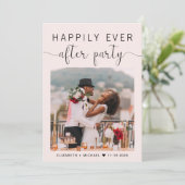 写真エレガントQRコードピンクウェディングレセプション 招待状 (スタンド正面)