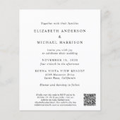 写真エレガントQRコード予算結婚式招待状 (正面)