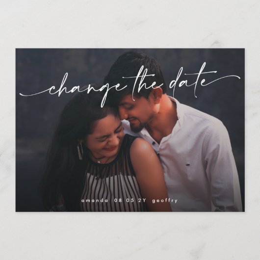 写真エレガントQRコード数々のの変更 セーブザデート (正面)