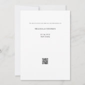 写真エレガントQRコード白結婚色 セーブザデート (裏面)