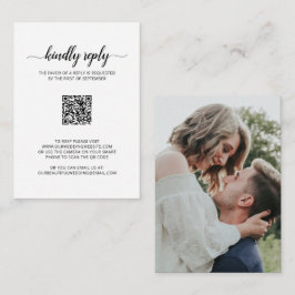 写真エレガントQRコード結婚のミニRSVPカード ノートカード