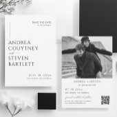 写真エレガントQrコード結婚式の日付の保存 招待状