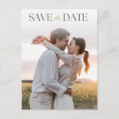 写真エレガントQRコード結婚式の日付を保存 案内ポストカード (正面)