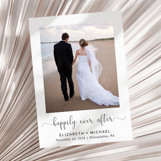 写真エレガントQRコード結婚披露宴 招待状