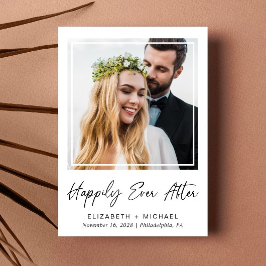 写真エレガントQRコード結婚披露宴 招待状