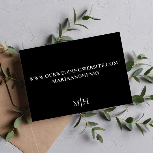 写真エレガントQRコードRSVP白黒 エンクロージャーカード