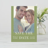 写真エレガントQRコードSage Green結婚's セーブザデート (スタンド正面)