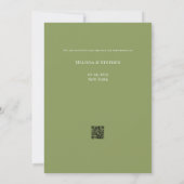 写真エレガントQRコードSage Green結婚's セーブザデート (裏面)