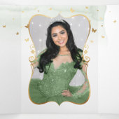 写真エレガントSageグスペインのリーン金ゴールドキンセアニェラ 三つ折り招待状 (内部中)