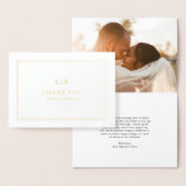 写真エレガ伝統的ントウェディングありがとう 箔カード (ディスプレー)