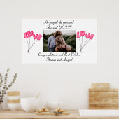 写真エンゲージメントポスター ピンクラブバルーン ポスター (キッチン)