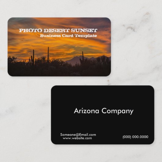 写真オブサンセット砂漠 名刺 (正面/裏面)