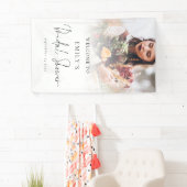 写真オーバーレイ エレガントなスクリプト ウェルカム ブライズシャワー 横断幕 (インサイチュ)