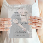 写真オーバーレイ モノクロ 現代のウェディング 招待状