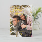 写真オーバーレイ 結婚 喜び 新婚 箔シーズンカード (立ち正面)