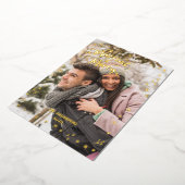 写真オーバーレイ 結婚 喜び 新婚 箔シーズンカード (回転した状態)