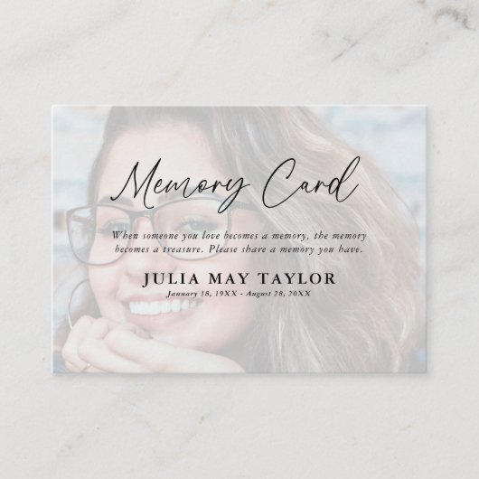 写真オーバーレイ 追悼 葬儀 記憶 エンクロージャーカード (正面)