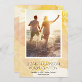 写真カジュアルの結婚黄色の日付を保存 セーブザデート (正面/裏面)