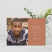 写真カジュアル付き錆び卒業サンキューカード サンキューカード (スタンド正面)