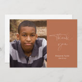 写真カジュアル付き錆び卒業サンキューカード サンキューカード (正面/裏面)