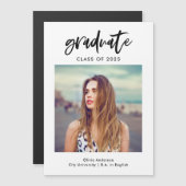 写真カジュアル大学院発表(磁気) マグネット招待状 (正面/裏面)