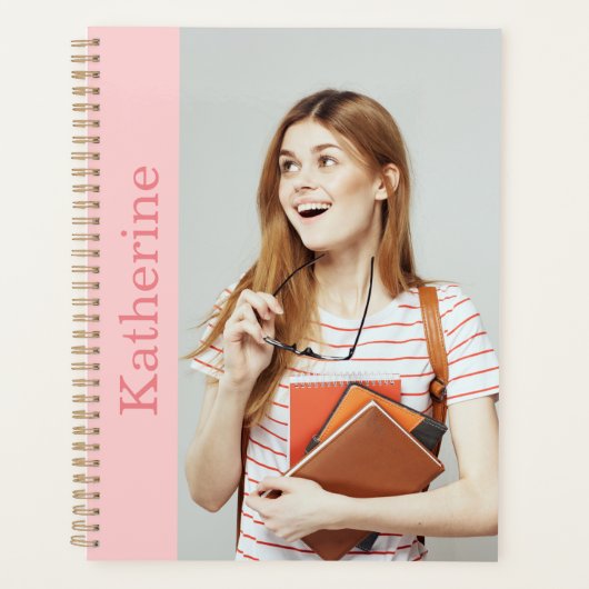 写真カスタマイズと名前パステルの色 プランナー手帳 (正面)