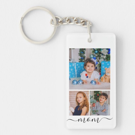 写真カスタマイズと文字のコラージュ家族 キーホルダー (正面)