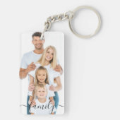 写真カスタマイズと文字Photo Collageファミリー キーホルダー (裏面)