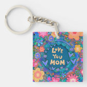 写真カスタマイズのかわいらしフローラ愛あなたママの芸術 キーホルダー (正面)