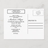 写真カスタマイズの完全卒業式 インビテーションポストカード (裏面)