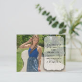 写真カスタマイズの完全卒業式 インビテーションポストカード (スタンド正面)