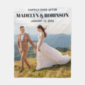 写真カスタマイズの後で幸せ結婚におもしろい フリースブランケット (正面)