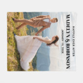 写真カスタマイズの後で幸せ結婚におもしろい フリースブランケット (正面(横))