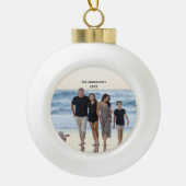 写真カスタマイズのPersonalize Christmas セラミックボールオーナメント (正面)