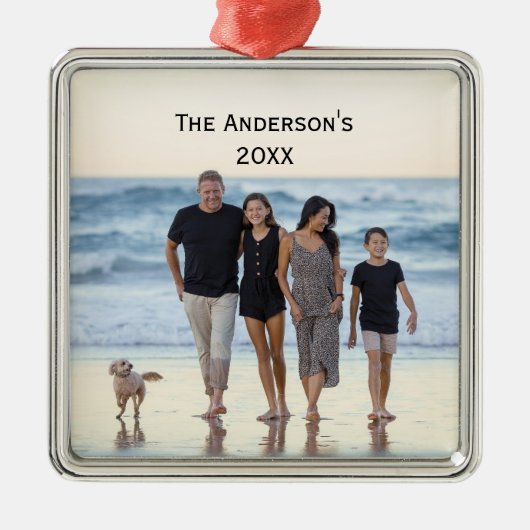 写真カスタマイズのPersonalize Christmas メタルオーナメント (正面)