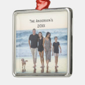 写真カスタマイズのPersonalize Christmas メタルオーナメント (左)